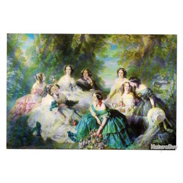 l'impratrice eugnie entoure de ses dames de compagnie , compigne,  carte postale grand format