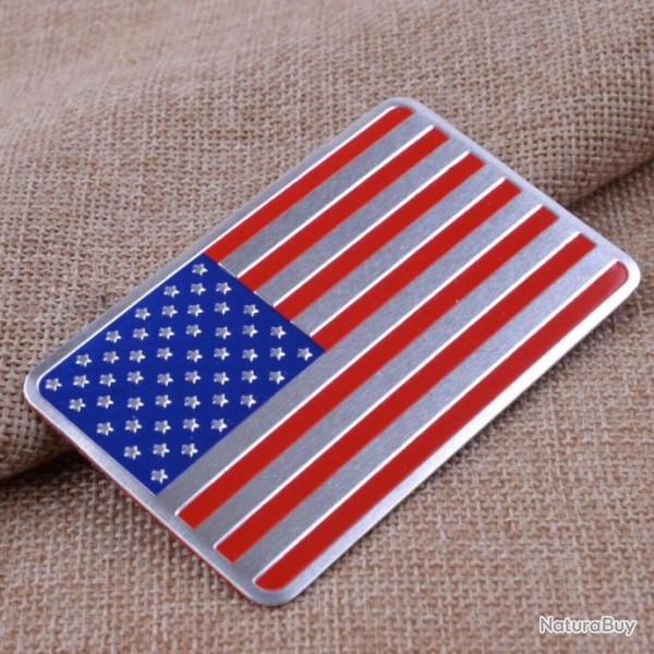 drapeau USA  am�ricain STARS and STRIPES  en m�tal sticker aluminium Pour JEEP Willys  FORD DODGE