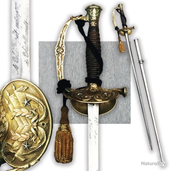 LUXUEUSE & TRES RARE �P�E / SABRE G�N�RAL DE DIVISION FRANCAIS, MOD.1872, 3 �TOILES, XIX ORIGINAL