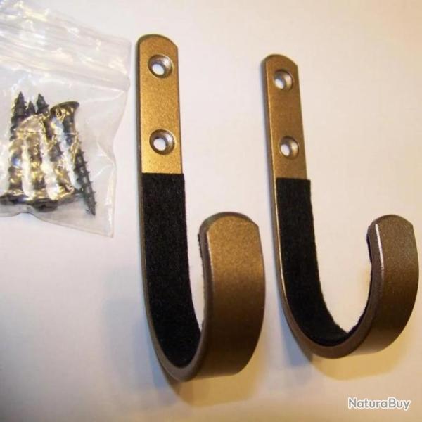 Crochet en acier inoxydable support mural pour arme - Couleur marron