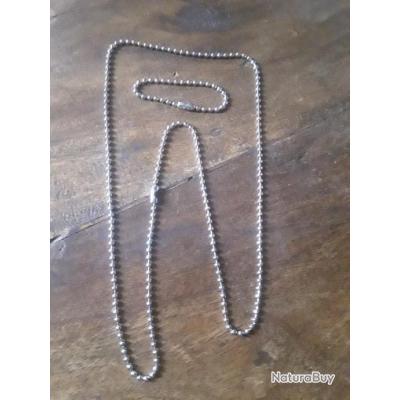 US Dog Tag WW2. Lot des 2 chaînes pour plaques d'identité. - Plaques d ...