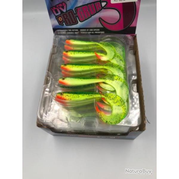 Leurre souple de p�che Ultra UV ultra UV pro grub lemon tiger 12cm