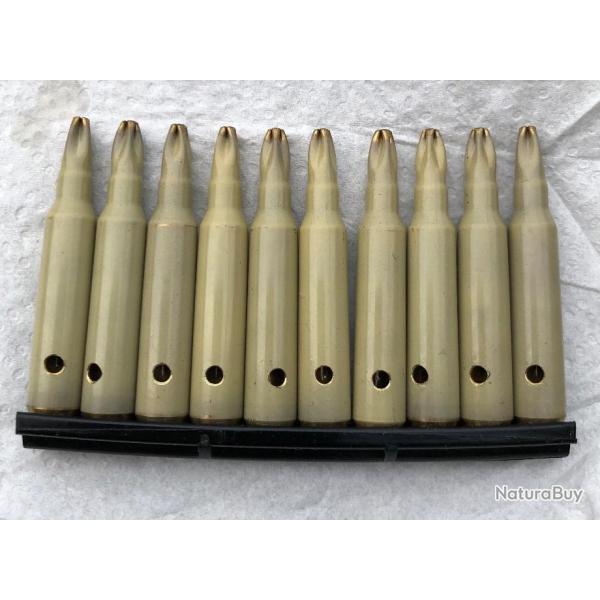 10  cartouches 5,56 x 45  FAMAS M16 neutralises percutes 223 REMINGTON munitions balles laiton l