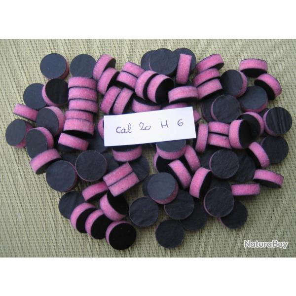 Bourres  de  compl�ment  feutre  rose  calibre  20  1�re  qualit�  �paisseur  6 mm