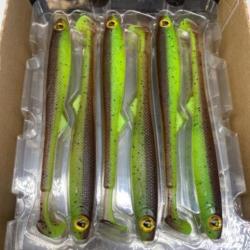 Leurre souple de p&ecirc;che slick fast fox rage green pumpkin 15cm