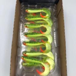 Leurre souple de p&ecirc;che ultra UV pro grub fox rage lemon tiger 8cm