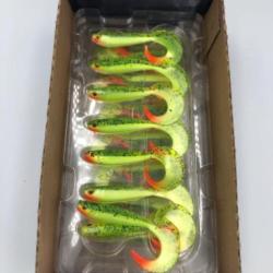 Leurre souple de p&ecirc;che ultra UV pro grub fox rage lemon tiger 8cm