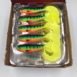 Leurre souple de pêche UV réactive pro-grub Fox Rage firetiger 12cm