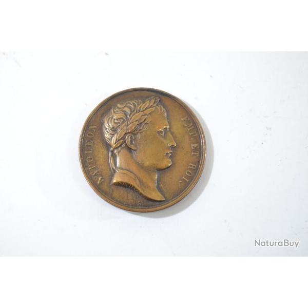 M�daille de table en bronze, Napol�on Empereur et Roi - ANDRIEU
