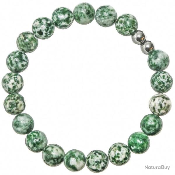 Bracelet en jaspe vert - Perles rondes 8 mm