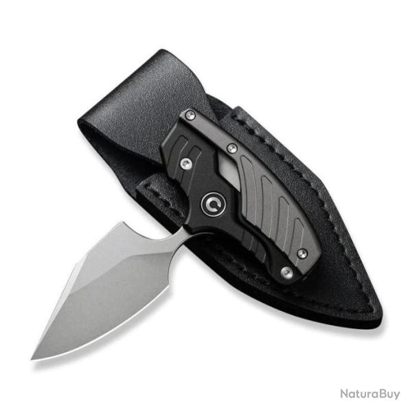 Couteau CIVIVI Typhoeus Black & Gray Push Dagger Lame Acier 14C28N Black Manche Alu Etui CIVC210363
