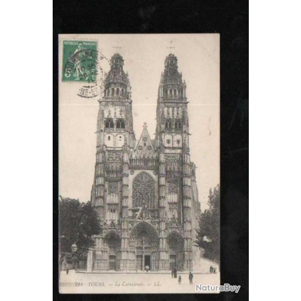 tours la cathdrale carte postale ancienne