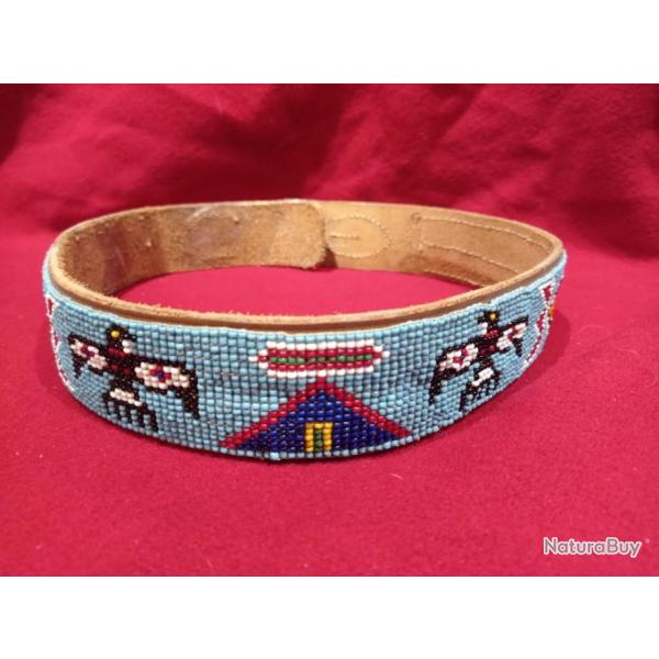 Ceinture indienne perl�e vintage ann�es 80