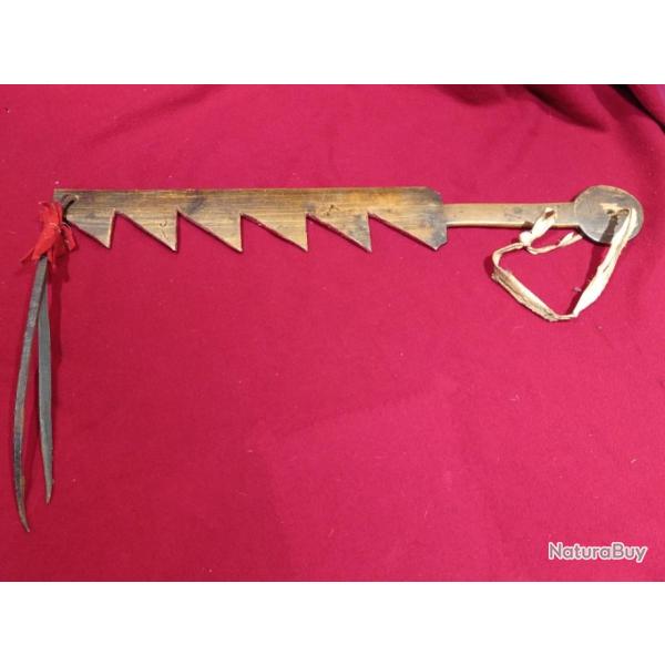 Magnifique Fouet indien des plaines , reconstitution historique trappeur indianiste