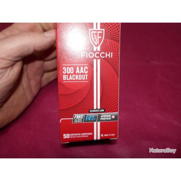 Boite de 50 Cartouches de 300 AAC BLACKOUT FMC 147grs FIOCCHI