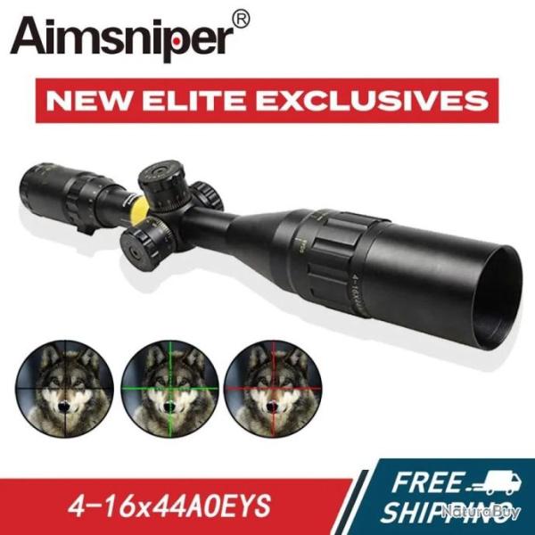 AIMSNIPER LUNETTE DE VISEE RETICULE LUMINEUX 4-16X44 AOE - LIVRAISON GRATUITE !!