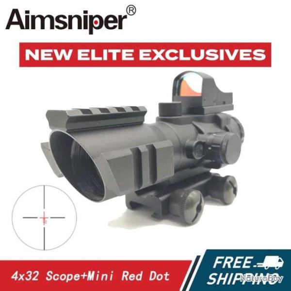 AIMSNIPER LUNETTE DE VISEE TACTIQUE 4X32 + RED DOT PAIEMENT EN 3 OU 4 FOIS  LIVRAISON GRATUITE !!