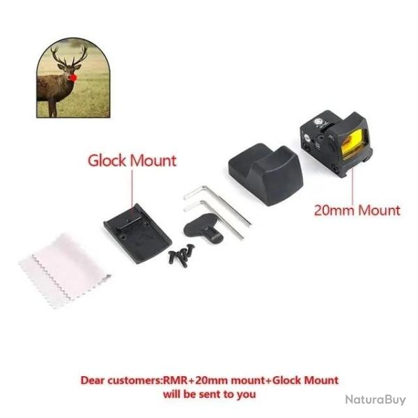 AIMSNIPER VISEUR TACTIQUE GLOCK RMR NOIR - LIVRAISON GRATUITE !!