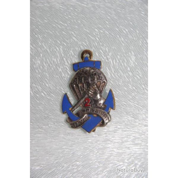 INSIGNE GUERRE INDOCHINE : 2 BATAILLON COLONIAL COMMANDO  PARACHUTISTES  --- D.O.M ------------
