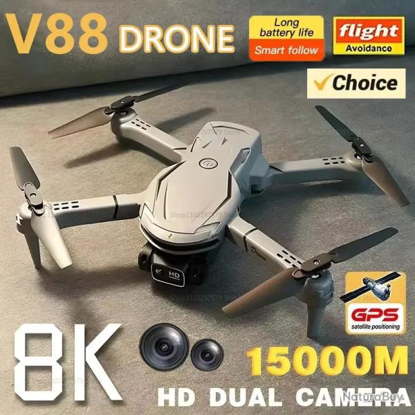Drone Pro 8K GPS HD 5G 2 Cameras 5km, Modele: 2 Batteries