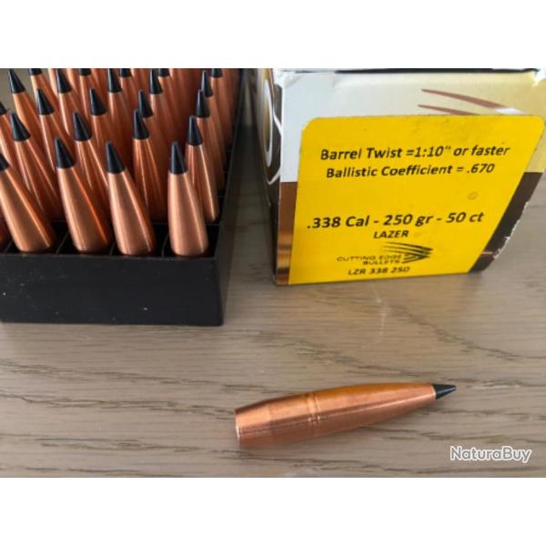 Cutting Edge Lazer .338 Lapua Magnum100 ogives 250 grains