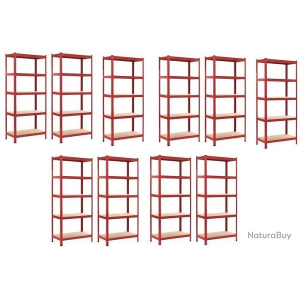 LOT XXL 10 tagres professionnel Rouge Rayonnage mtallique Etagre mtallique CHARGE LOURDE
