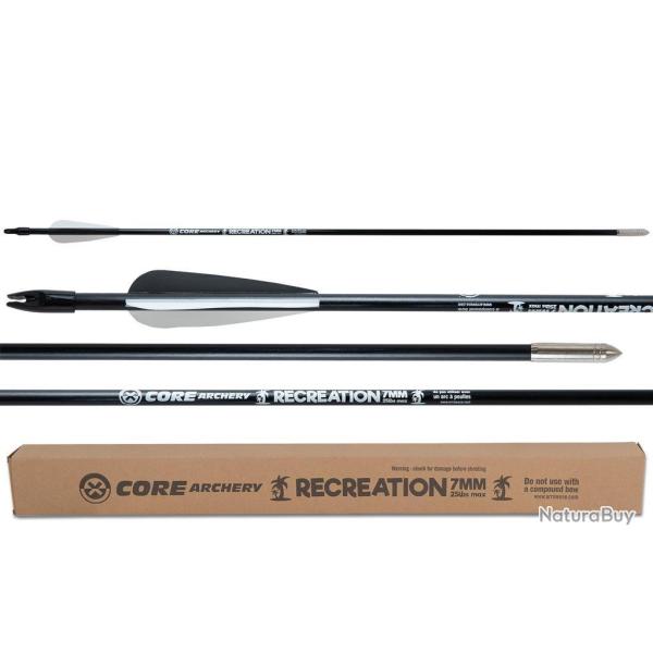 Lot de 25 fl�ches Core Recreation 7mm en fibre de verre 25 lbs 28"