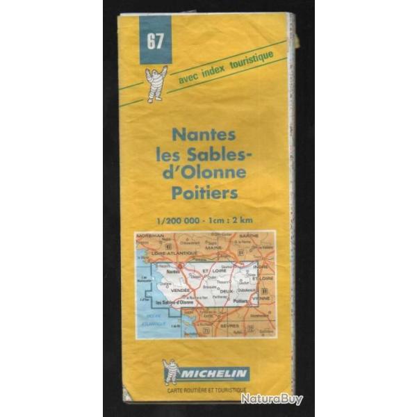 carte d�partementale michelin nantes poitiers 67 1 cm = 2 km