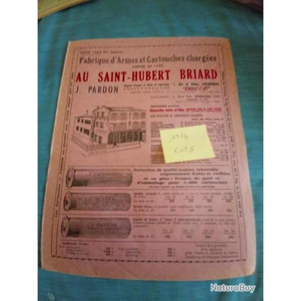 Livrets publicit�s anciennes armurerie Pardon 1954/1954/1955