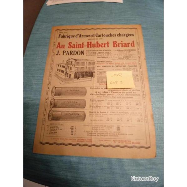 Livrets publicit�s anciennes armurerie Pardon 1952/1953/1953