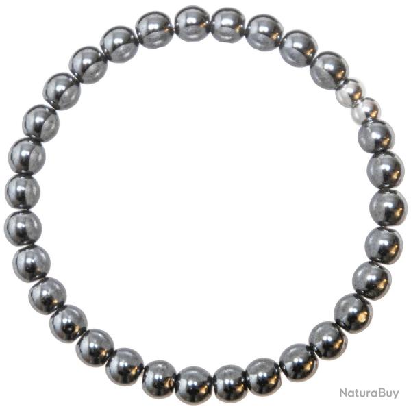 Bracelet en h�matite - Perles rondes 6 mm