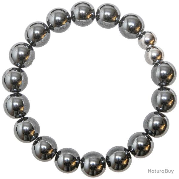 Bracelet en h�matite - Perles rondes 10 mm