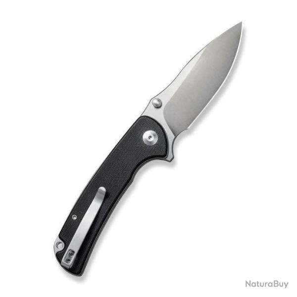 Couteau Sencut Pulsewave Black Lame Acier 9Cr18MoV Satin Manche G10 Button Lock IKBS Clip S230321