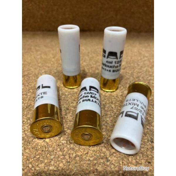 10 cartouches mixte GOMM-COGNE SAPL Chevrotines + Balle  cal.12/67