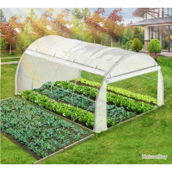 Serre jardin Transparente 12m� 4x3x2m b�che relevable Serre potager Serre maraicher Serre tunnel