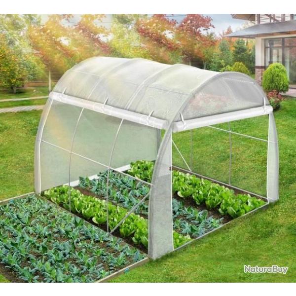 Serre de jardin Transparente 3x2x2m b�che relevable Serre potager Serre maraicher Serre tunnel 6m�