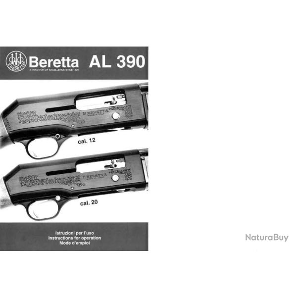 notice fusil BERETTA AL390 AL 390 en FRANCAIS (envoi par mail) - VENDU PAR JEPERCUTE (m1823)