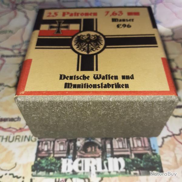 7,63 mm Mauser C96 (Deutsche Waffen Munitions.): Reproduction boite munitions (vide) DWM17 11367818