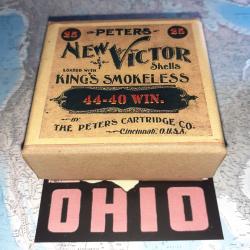 44-40 Winchester (Peters Cartridge): Reproduction boite munitions Vintage (vide) PC 11367861