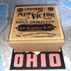 44 Russian SW (Peters Cartridge): Reproduction boite munitions Vintage (vide) PC 11367882