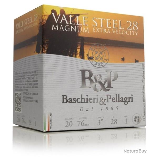 Cartouche B P Valle Steel Magnum Cal. 20 28 g Acier