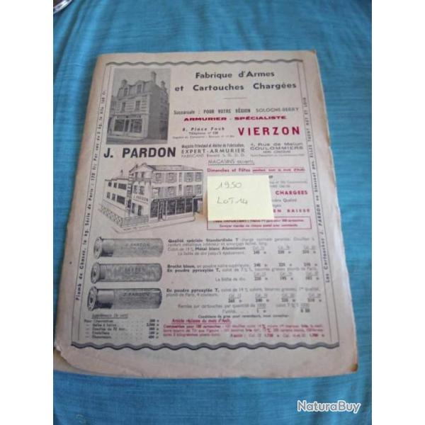 Lot de 3 livrets publicit�s anciennes armurerie Pardon 1950/1952/1953