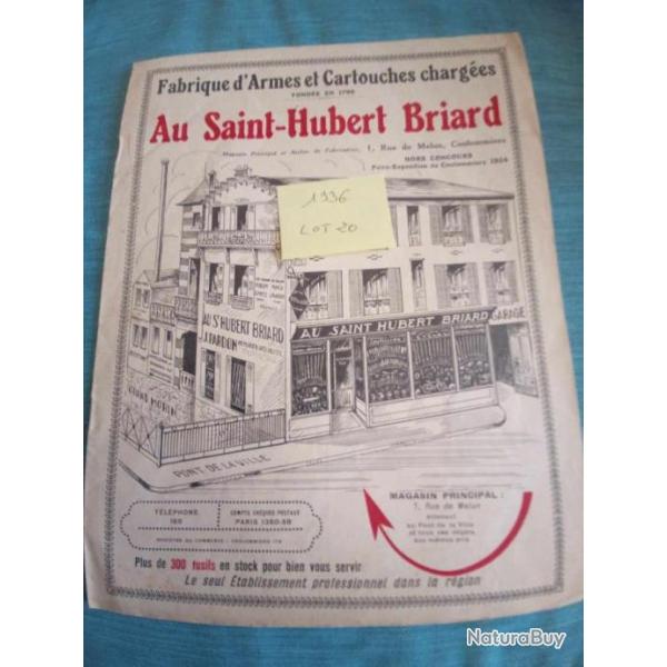 Lot de 3 livrets publicitaires anciens armurerie Pardon 1936/1937/1950