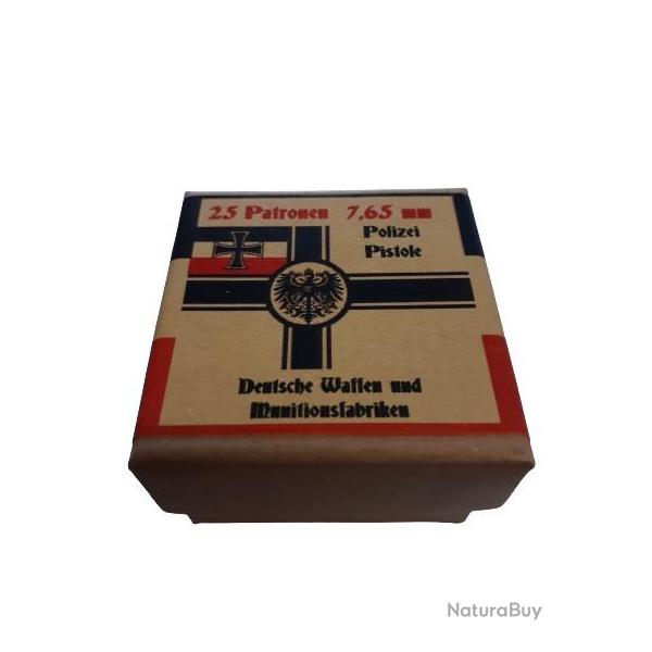 7,65 mm Polizei Pistole (7,65 Browning): Reproduction boite cartouches(vide) DWM 11369538