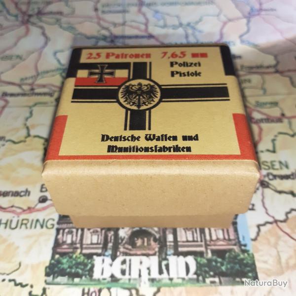 7,65 mm Polizei Pistole (Deut. Waf. Munitions.): Reproduction boite munitions (vide) DWM17 11369538