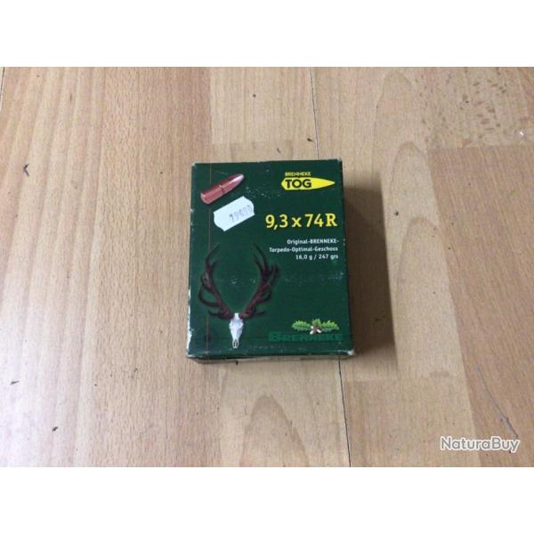 Boite de 10 cartouches de carabine en calibre 9,3 x 74 R