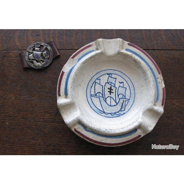 Insigne et cendrier 10e DI FFI