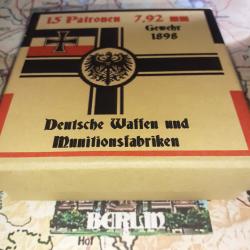 7,92 mm Mauser G98 (Deutsche Waffen Munitions.): Reproduction boite munitions (vide) DWM17 11369667