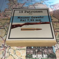 7,92 mm Mauser G98 (Deutsche Waffen Munitions.): Reproduction boite cartouches (vide) DWM37 11369714