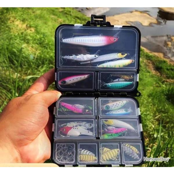 Bo�te Rangement App�ts P�che Hame�ons Leurres Double Face Plastique ABS Transport Facile Pratique